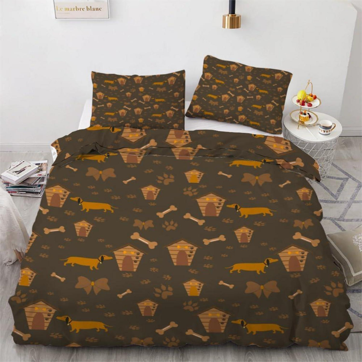 Dackel Bettwäsche Set 220x240 cm - 3-teilig Mikrofaser