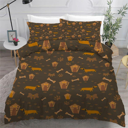 Dackel Bettwäsche Set 220x240 cm - 3-teilig Mikrofaser