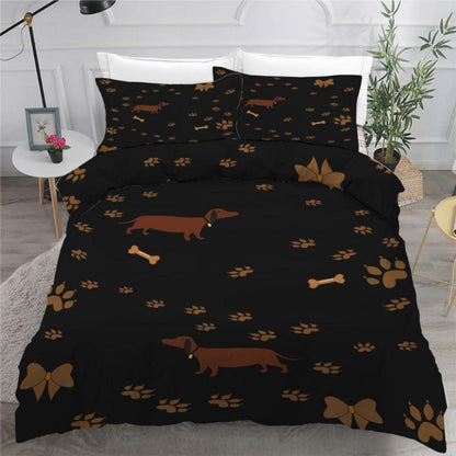 Dackel Bettwäsche Set 220x240 cm - 3-teilig Mikrofaser
