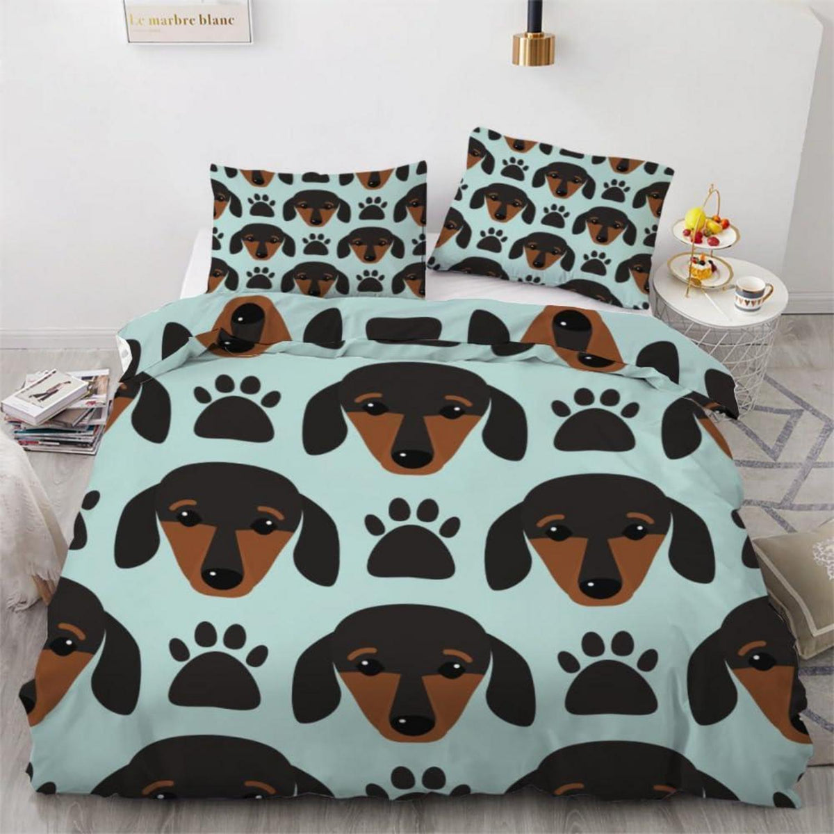Dackel Bettwäsche Set 220x240 cm - 3-teilig, Mikrofaser