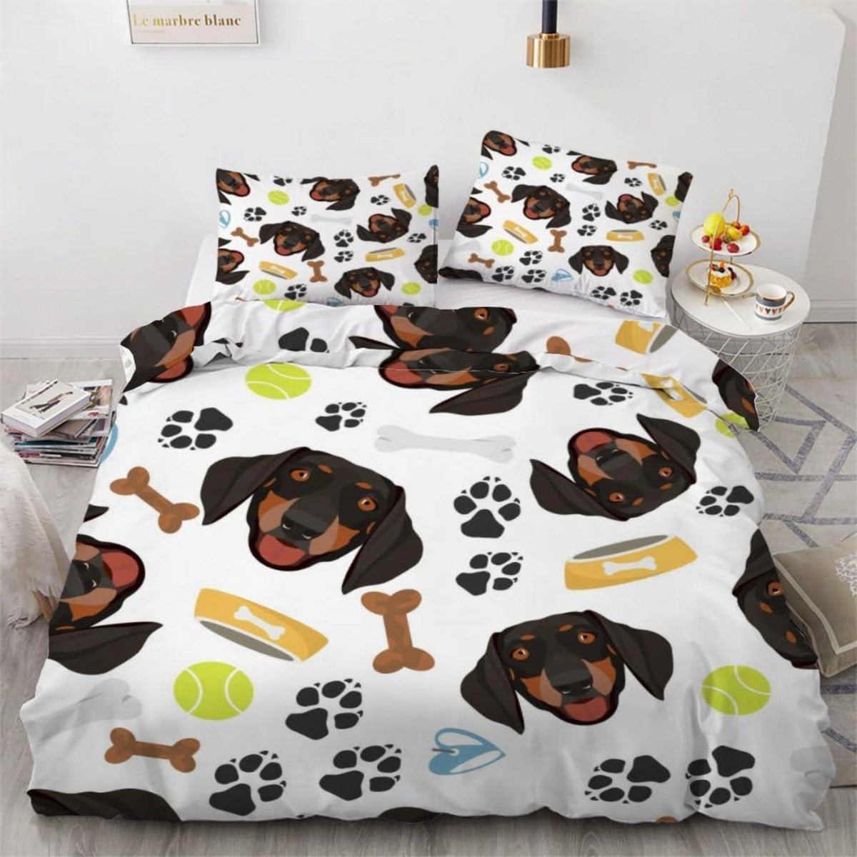 Dackel Bettwäsche Set 220x240 cm - 3-teilig Mikrofaser