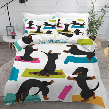 Dackel Bettwäsche Set 220x240 cm - 3-teilig Mikrofaser