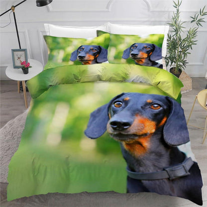 Dackel Bettwäsche Set 220x240 cm - 3-teilig Mikrofaser