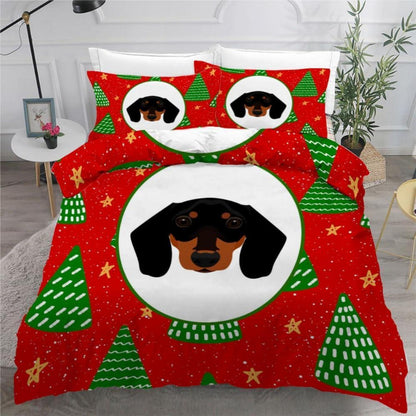 Dackel Bettwäsche Set 135x200 cm - 4tlg. Mikrofaser Weihnachten