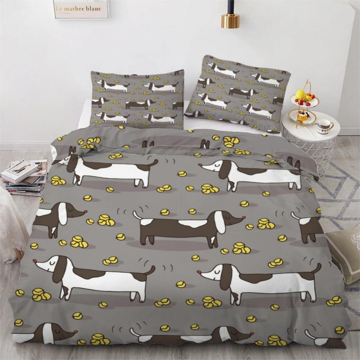 Dackel Bettwäsche Set 135x200 cm - 4-teilig Mikrofaser