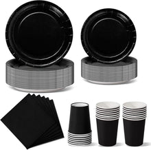 96-teiliges Partygeschirr Set Pappteller Becher Servietten Partyteller