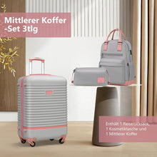 COOLIFE Koffer Set 3tlg ABS Hartschale 4 Rollen TSA-Schloss