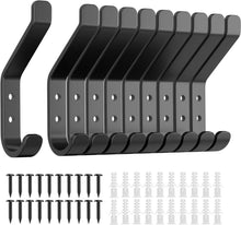 10er Set Wandhaken Vintage Schwarz 10cm für Garderobe & mehr