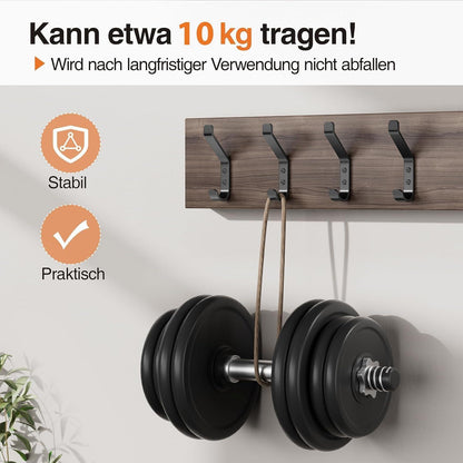 10er Set Garderobenhaken 10cm Schwarz Vintage für