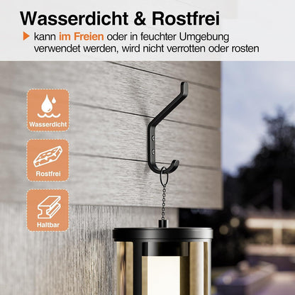 10-Stück Garderobenhaken vintage schwarz für Schlafzimmer und Badezimmer
