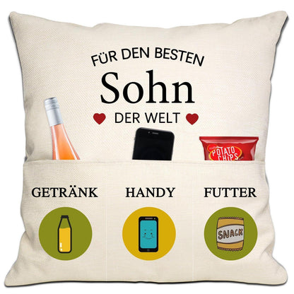 Mum Dad Sohn Kissenbezug 18x18 Zoll - Geschenkidee