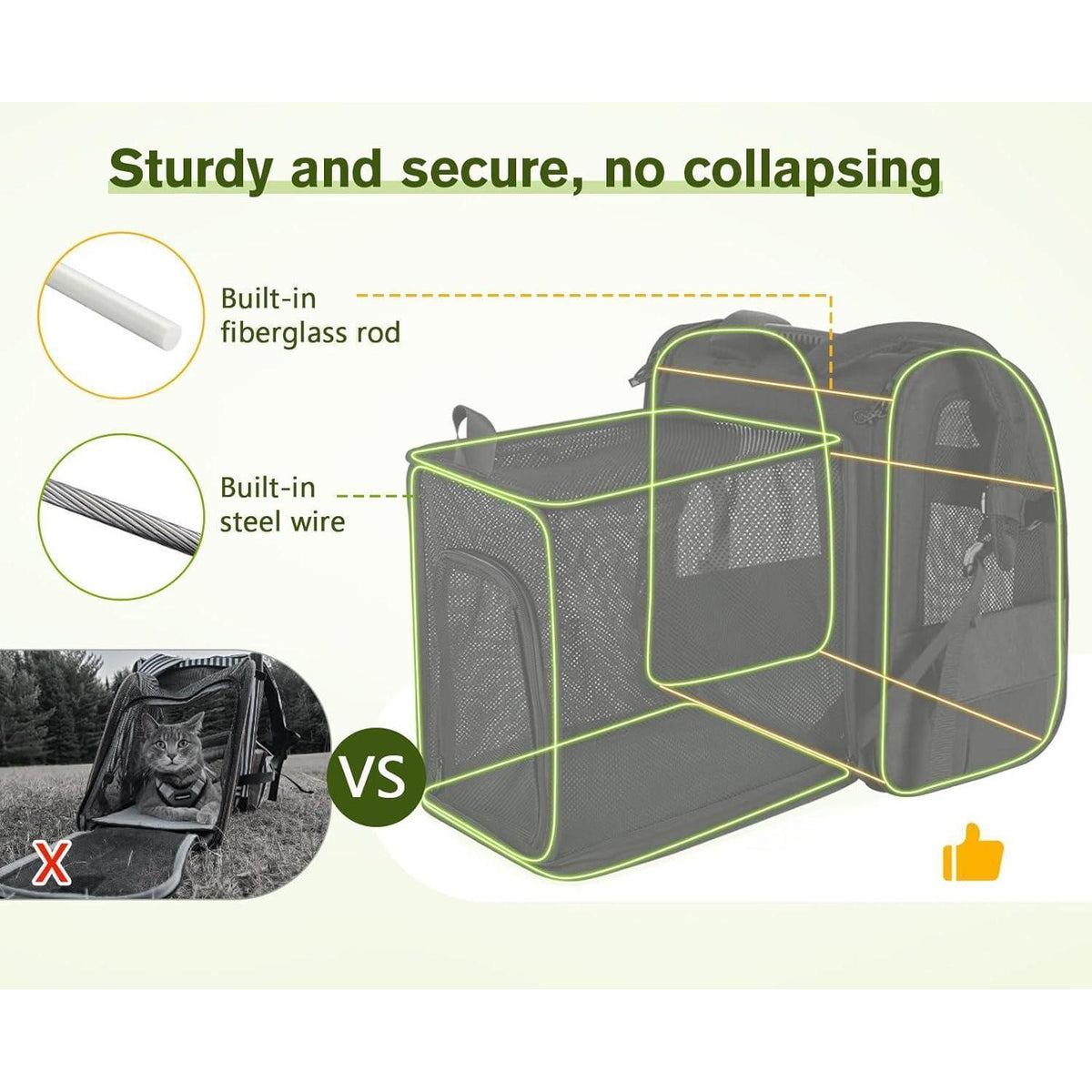 Erweiterbarer Haustier-Rucksack XL für Hunde & Katzen