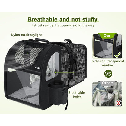 Erweiterbarer Haustierrucksack XL mit Fenster für Hunde & Katzen
