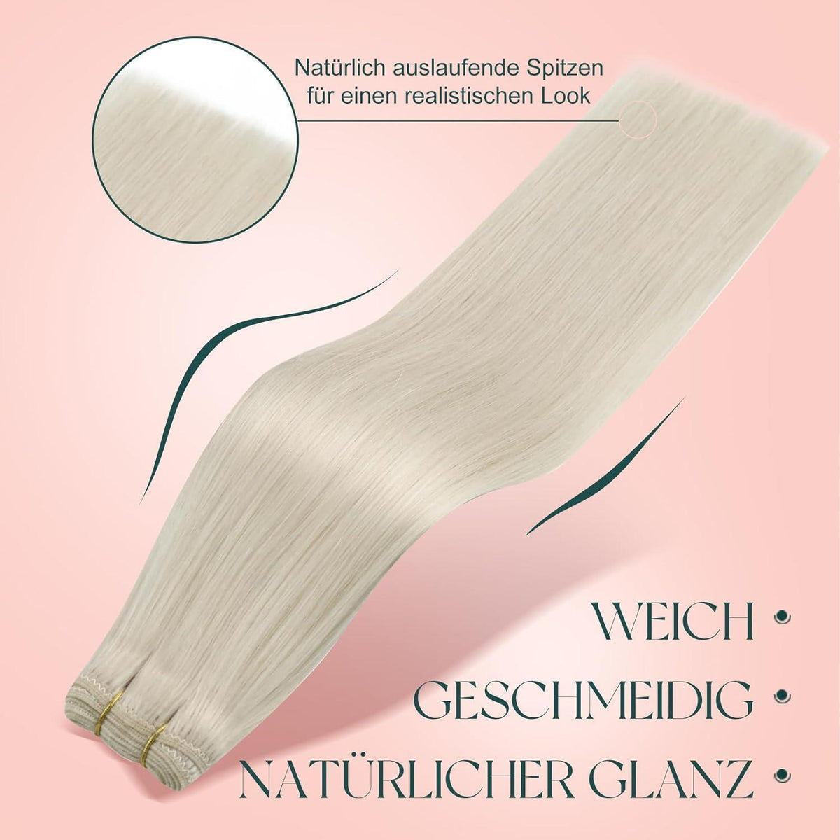 Echthaar Tressen Blond – Remy Haarverlängerung 55cm