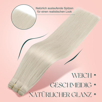 Echthaar Tressen Blond – Remy Haarverlängerung 55cm