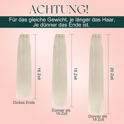 Echthaar Tressen Blond – Remy Haarverlängerung 55cm
