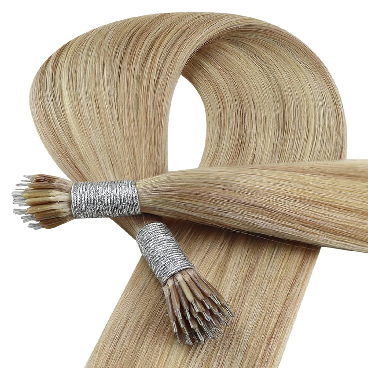 Blond Echthaar Nano Ring Extensions 40cm – #16/22