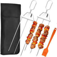 Grillspieße Edelstahl 3-Wege Schaschlikspieße Halbautomatische