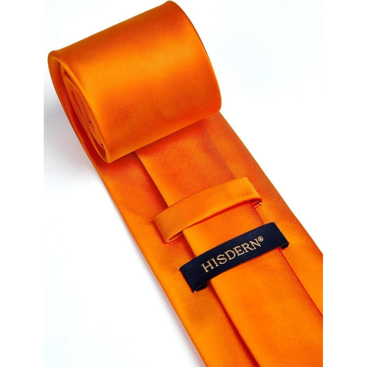 Herren Krawatten-Set mit Einstecktuch, leuchtendes Orange