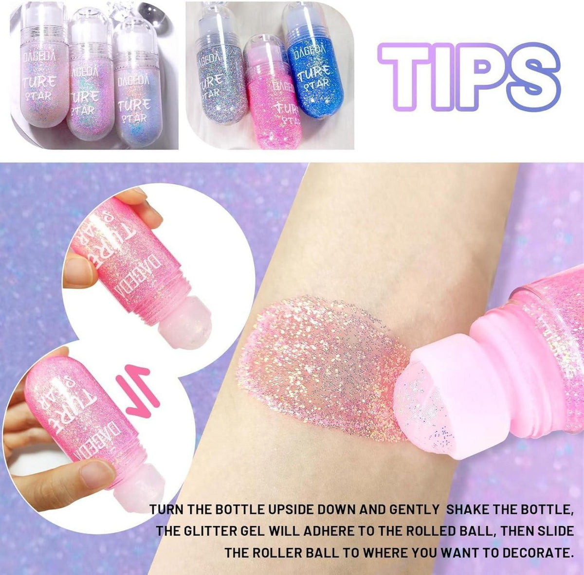 Prreal Glitter Gel Color Change Festival Rave Holographic Hair Glitter(03
