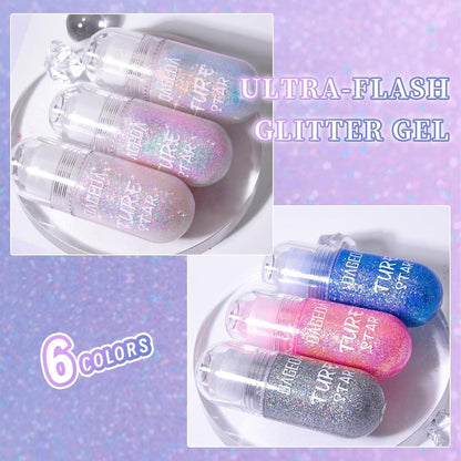 Prreal Glitter Gel Color Change Festival Rave Holographic Hair Glitter(03