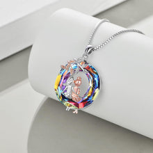 Schwestern Halskette 925 Sterlingsilber Infinity Love Herz Anhänger
