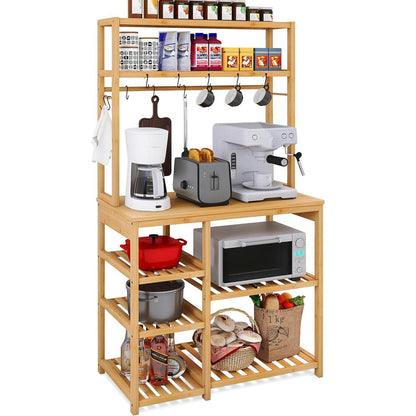 Bambus Küchenregal 6-stöckiger Mikrowellenständer 80 CM