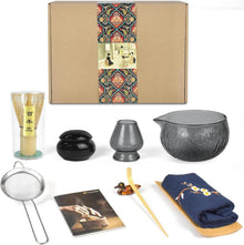 Japanisches Matcha-Teeset mit Schneebesen und Zubehör