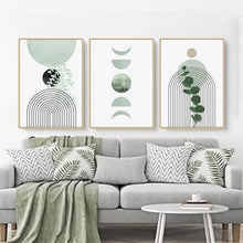 Boho Poster Set 3er Set Grünpflanzen Wandbilder Modern
