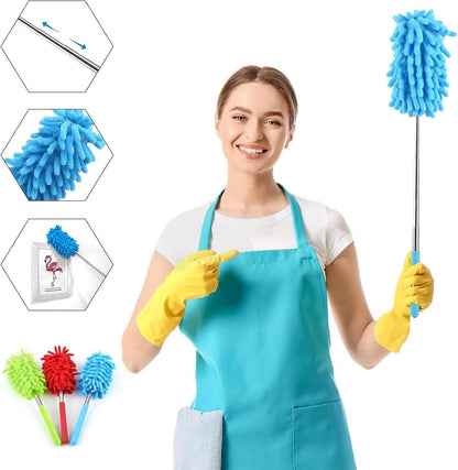 Staubwedel Teleskop Mop Duster Mikrofaser Ausziehbar Waschbar 3er Set