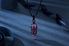 Kristall Halskette Herren Damen Amethyst Anhänger Schwarzes