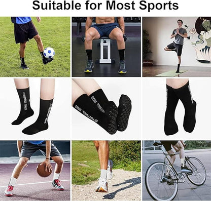 3 Paar Rutschfeste Fußballsocken - Größen 35-39 39-46 - Anti-Rutsch