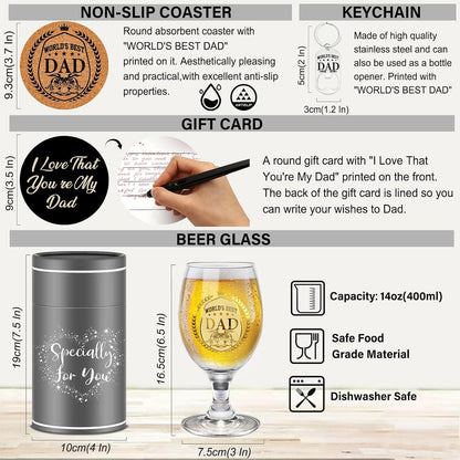 Personalisiertes Bierglas Geschenkset für Papa - Geburtstag Vatertag