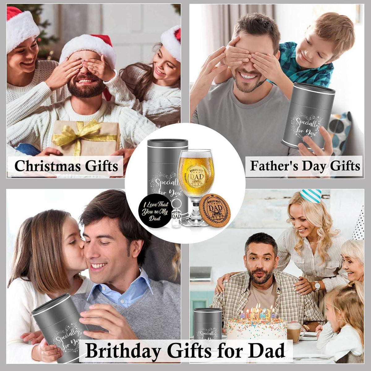 Personalisierte Biergläser für Papa Vater Geburtstag Weihnachten