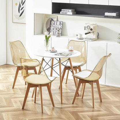 Skandinavische Esszimmerstühle 4er-Set in Lederoptik Sitzkissen