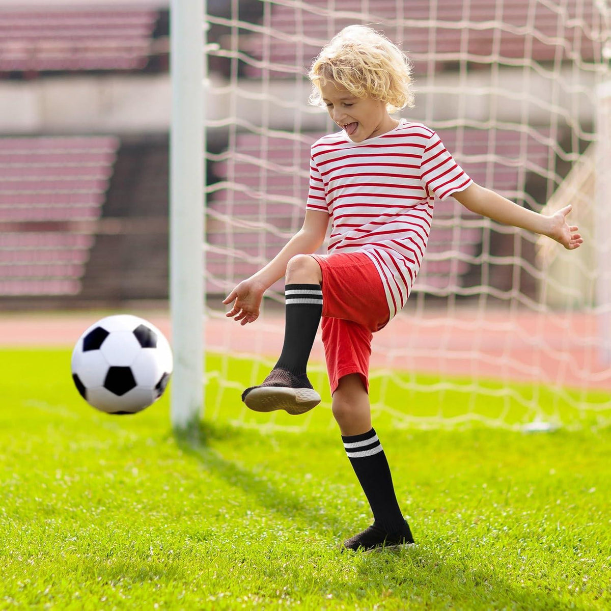 Kinder Fußballsocken 4 Paar Sport Laufen Training atmungsaktiv