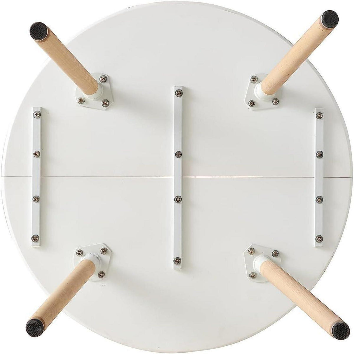 Runder Esstisch Set mit 4 Patchwork Stühlen – Skandinavisch & Modern