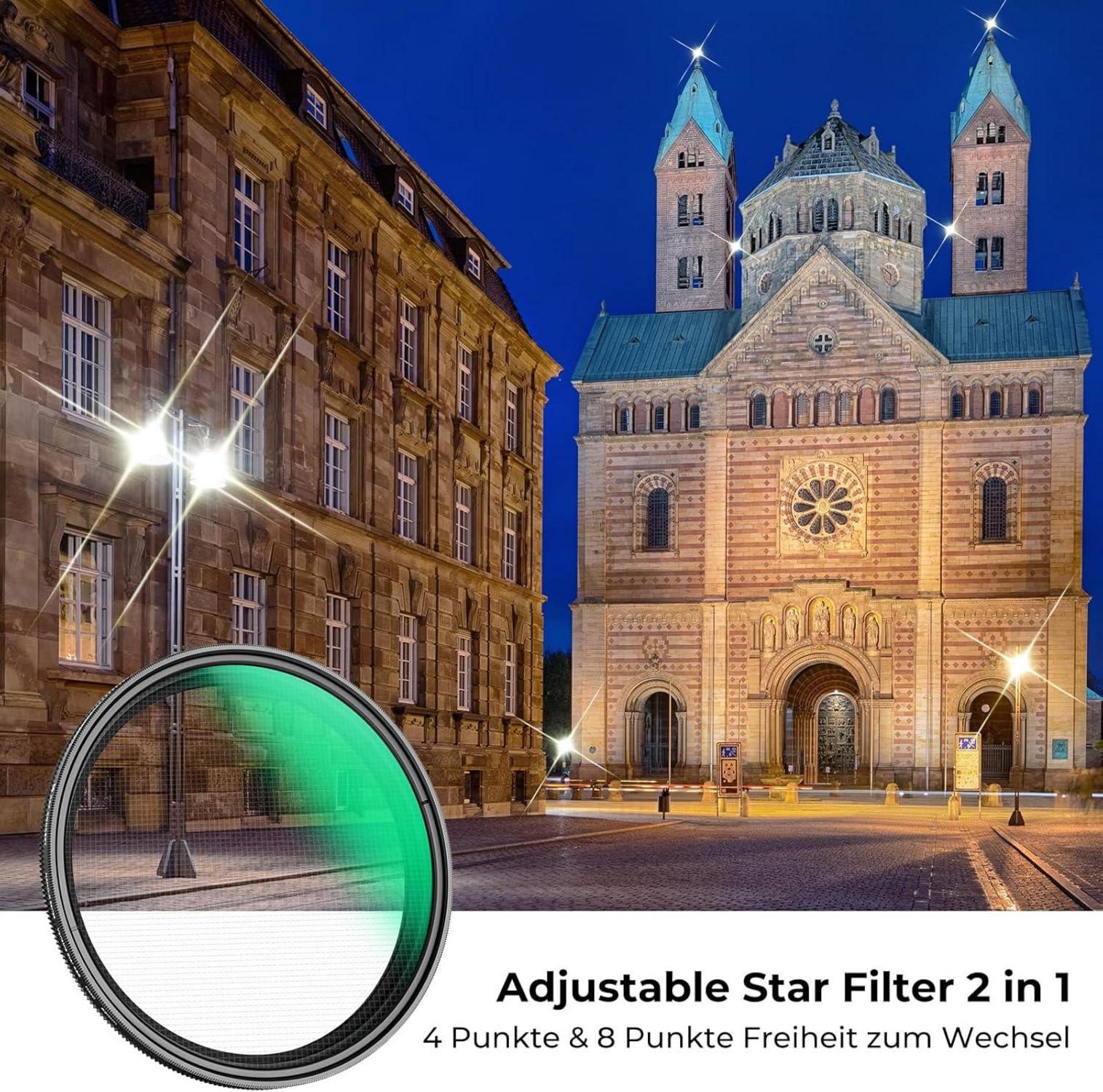 Variabler 49mm Sternfilter für Sternenlichteffekte