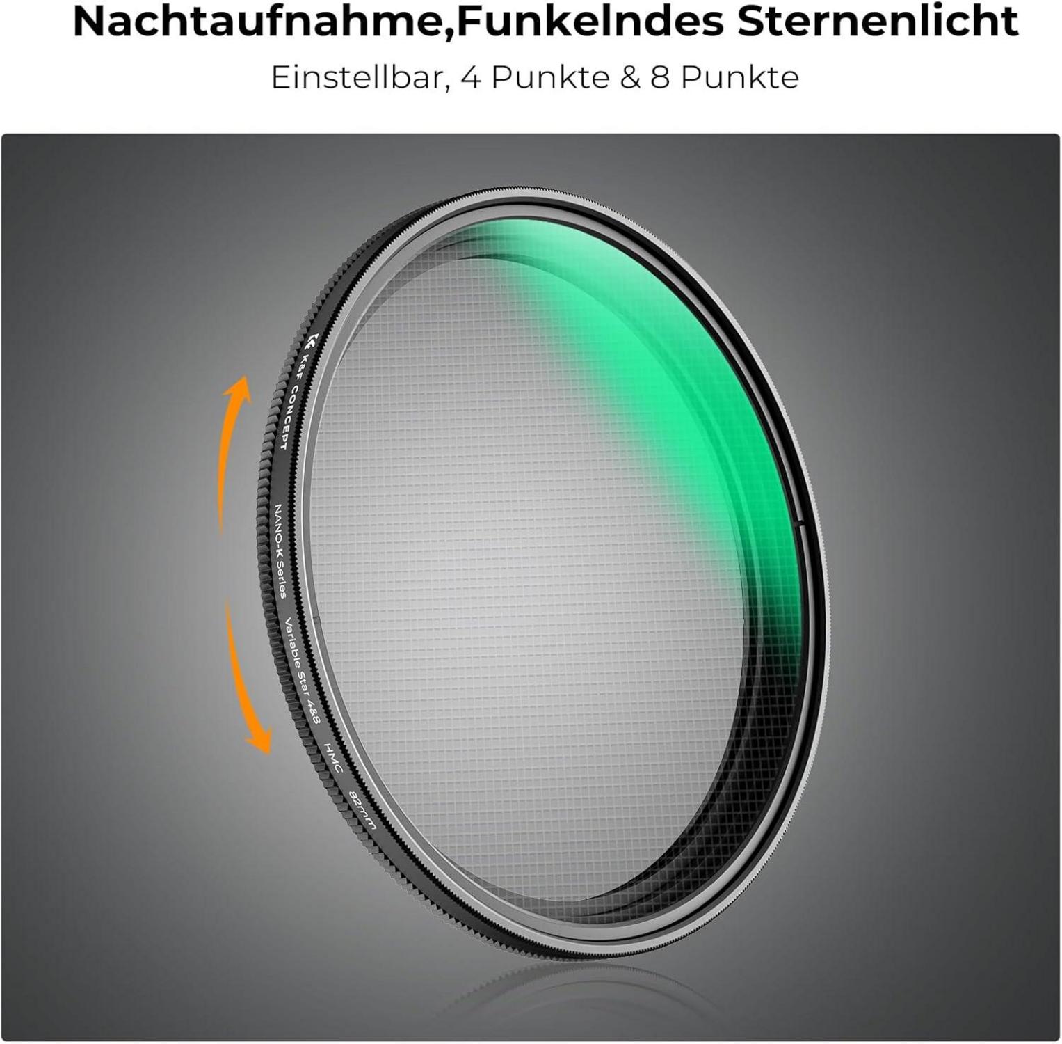 49mm Variabler Sternfilter mit 4 und 8 Punkten für Sternenlicht-Effekte