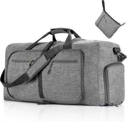 Faltbare Reisetasche 65L Sporttasche mit Schuhtasche - Lila