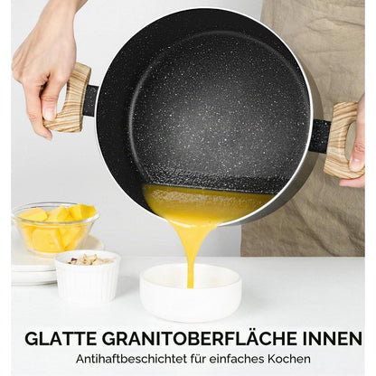 Suppentopf 24 cm Antihaftbeschichtung 5,8 L mit Glasdeckel