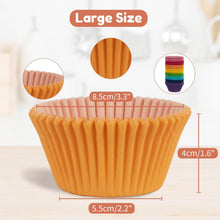 400 Stück Jumbo Papier-Muffinförmchen in 8 lebendigen Farben