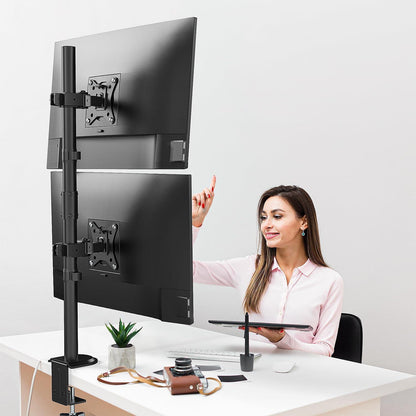 Monitor Halterung 2 Monitore 80cm Pole Schwenk Neige Drehung