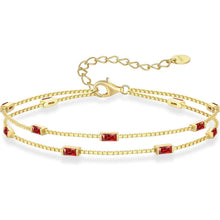 Geschichtetes Damenarmband 925 Silber mit Zirkonia