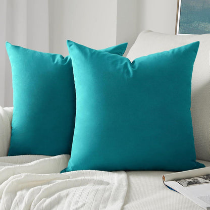 Kissenbezug Samt Türkis Blau 50x50cm 2er Set sofa Sofa Wohnzimmer