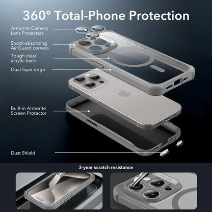 ESR iPhone 15 Pro Hülle MagSafe 360° Stoßfest Kameraschutz