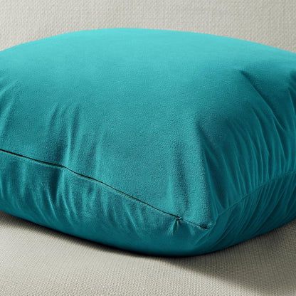 Topfinel Kissenbezug 40x40 Samt Türkis Blau 2er Set - Deko für Sofa Bett