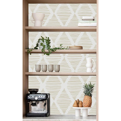 Selbstklebende Tapete Moderner Streifen Beige 44Bx1000Lcm