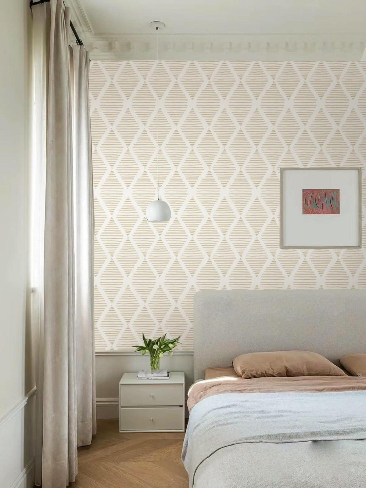 Selbstklebende Tapete Beige Diamant 44cm x 1000cm - wasserdicht & modern