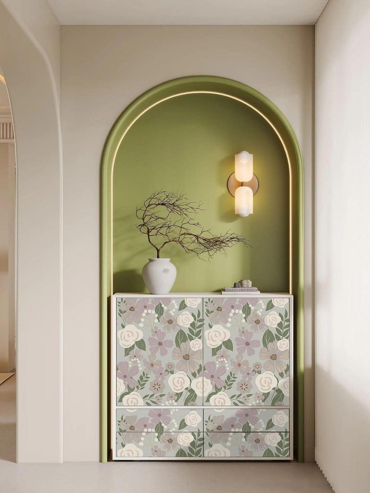 Selbstklebende Blumen Tapete PVC Wandaufkleber 44x300cm